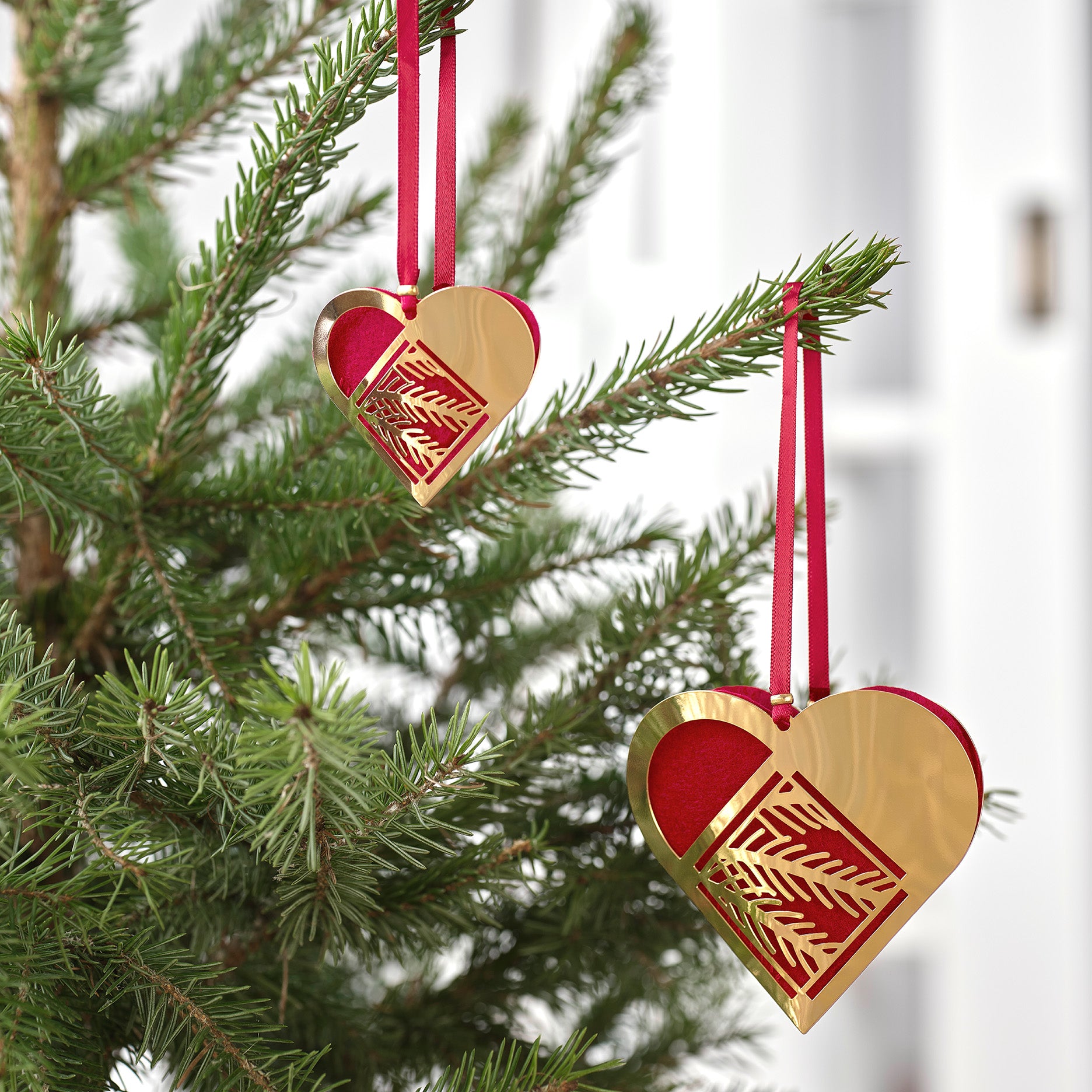 Julehjerte mini Grangren forgyldt